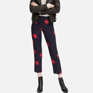 BR Black and Red Floral Pants